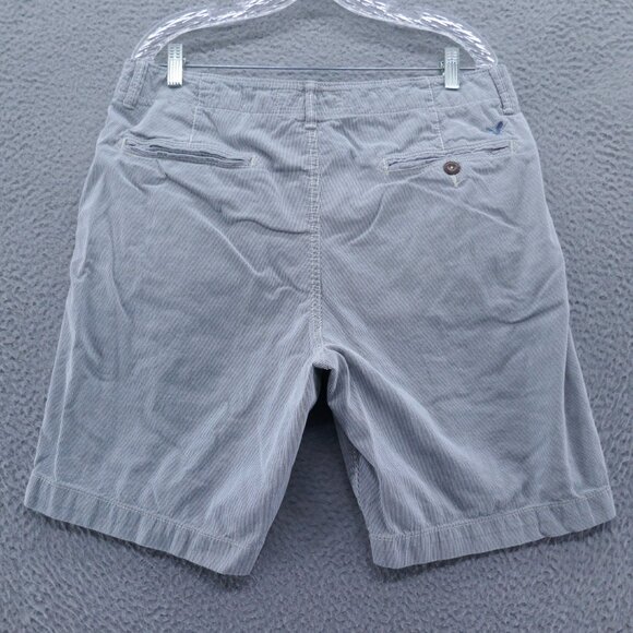 American Eagle Mens All Cotton Chino Shorts 34x9* Blue White Stripe Flat Front - Picture 2 of 16